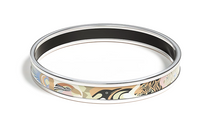 HERMES Enamel, Palladium Plated Metal Bangles Women's Silver