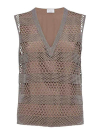 Brunello Cucinelli Open-Knit Silk Vest
