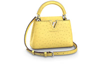 LOUIS VUITTON Capucines Ostrich Leather Shoulder Bag Crossbody Bag Handbag Mini Women's Yellow