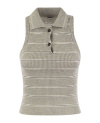 Brunello Cucinelli Striped Ribbed-Knit Vest