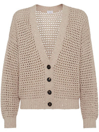 Brunello Cucinelli Open-Knit Sequinned Cardigan