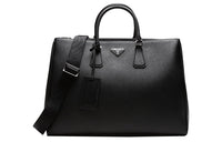 PRADA Galleria Killer Bag Leather Shoulder Bag Briefcase Handbag Men's Black