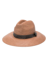 Brunello Cucinelli Monili-Chain Band Woven Fedora