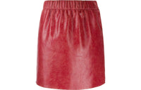 MIU MIU Leather Short Skirts Women's Red