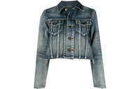 SAINT LAURENT Denim Jackets Women's Blue