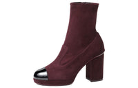 CHANEL Ankle Boots Women's Burgundy