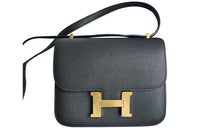 HERMES Constance Goatskin Shoulder Bag, Crossbody Bag Mini Women's Noir Black