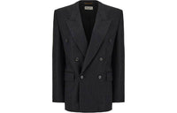 SAINT LAURENT Pinstripe Double-breasted Blazer