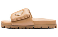 PRADA Soft Slide Slippers Women's Light Brown
