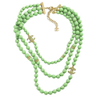 CHANEL Metal Necklaces Unisex Green
