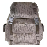 DIOR Cotton-Linen Blend Backpack Men's Gray