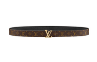 LOUIS VUITTON Minimalist Casual Fashion Smooth Buckle Belt Women's Brown Width: 2.5cm