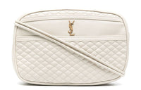 SAINT LAURENT Sheepskin Shoulder Bag Women's Beige