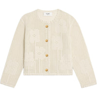 CELINE Cardigan Jacket In Floral Crocheted Cotton