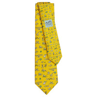 HERMES Mulberry Silk Ties Men's Yellow