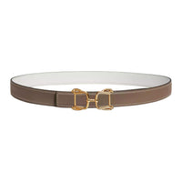 HERMES Calfskin Leather Belts Women's Umber 2.4CM