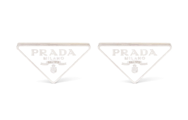 PRADA 925 Sterling Silver Earrings Women's White