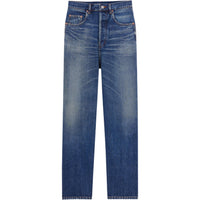 SAINT LAURENT High Rise Straight Leg Jeans