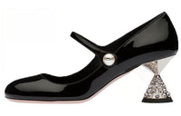MIU MIU Irregular Heel High Heels 6.5cm Women's Black