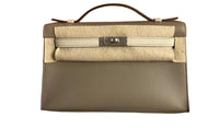 HERMES Swift Leather Shoulder Bag, Crossbody Bag, Handbag Mini Women's Galaxy Gray & Glacier White