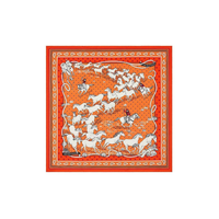 HERMES Silk Scarves Women's Orange
