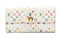 LOUIS VUITTON Sarah Canvas Wallet Women's White