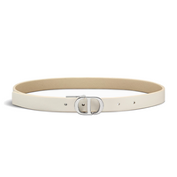 DIOR Buckle Decoration Calfskin Leather Belts Women's Milk White/Beige Width: 2CM