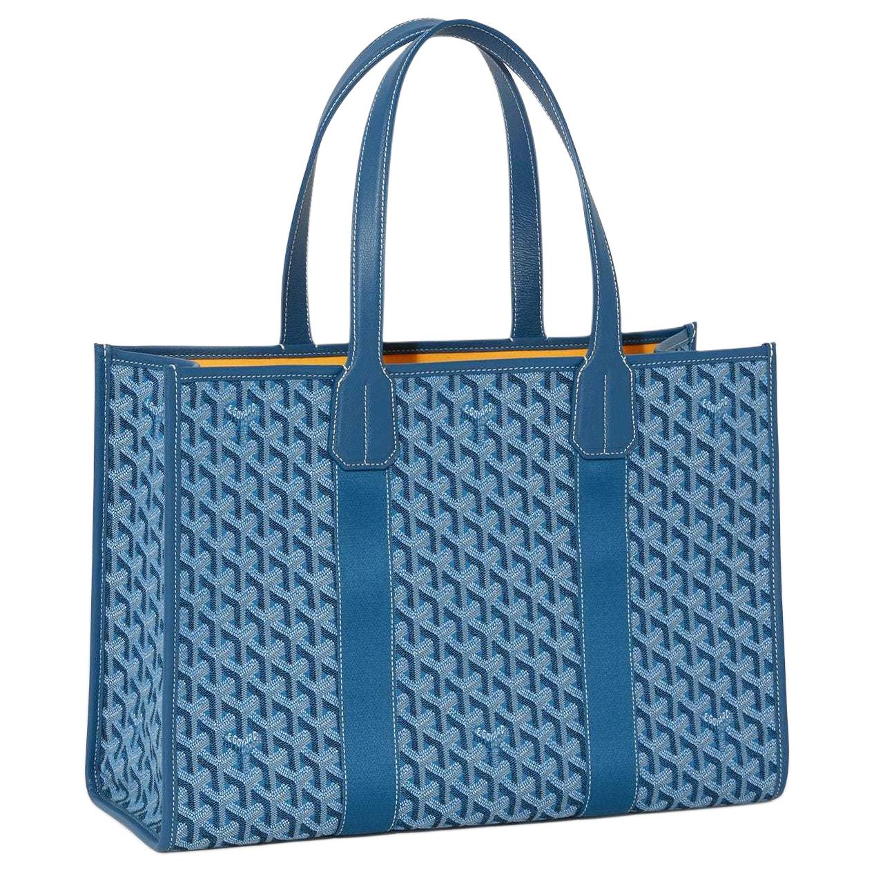 GOYARD Villette Calfskin Tote Bag, Shopping Bag, Shoulder Bag, Handbag Medium Size Unisex Ocean Blue