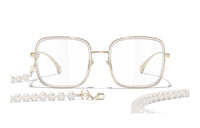 CHANEL Eyeglass Frames Women's Gold
