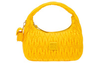 MIU MIU Matelassé Nylon Pleated Bag Shoulder Bag Handbag Mini Women's Yellow