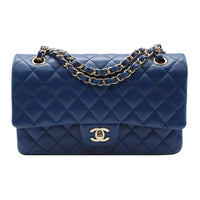 CHANEL Classic Flap CF Lambskin Handbag Shoulder Bag Women's Blue