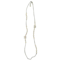 CHANEL Pearl Rhinestone Necklaces Women's Gold