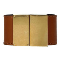 CELINE Genuine Leather Wristbands Women's Brown