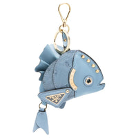 PRADA Calfskin Keychains Women's Blue