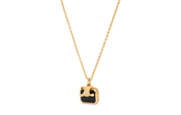 CELINE Logo Plaque Small Charm Necklace