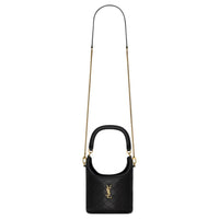 SAINT LAURENT Sheepskin Handbag Women's Black