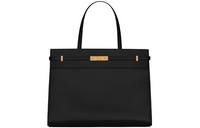 SAINT LAURENT SL MANHATTAN Smooth Finish Box Leather One Shoulder Handbags Medium Size Women's Black