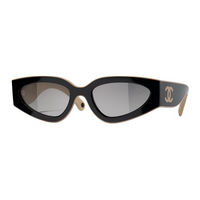 CHANEL Nylon Cat Eye Sunglasses Unisex Black