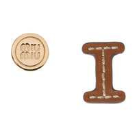 MIU MIU Leather Earrings Women's Gold