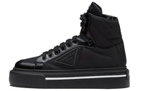 PRADA Macro Skateboard Shoes Women's High-Top Black