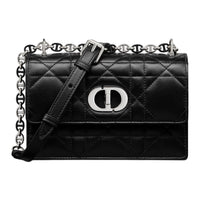 DIOR Caro Sheepskin Shoulder Bag Crossbody Bag Mini Women's Black