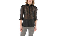 SAINT LAURENT Frilled neck Lace Shirt