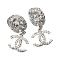 CHANEL Metal Earrings Women's Silver