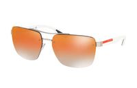 PRADA Plastic Aviator Sunglasses Women's White