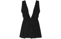 SAINT LAURENT Pleated Open back Mini Dress