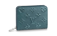 LOUIS VUITTON Zippy Cow Leather Coin Purse Women's Lake Blue