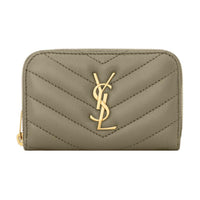 SAINT LAURENT CASSANDRA Lambskin Wallet Women's Moss Green