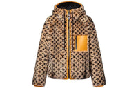 LOUIS VUITTON Leather Trim Monogram Mink Jacket