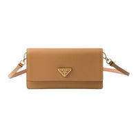 PRADA Leather Shoulder Bag Crossbody Bag Mini Women's Brown