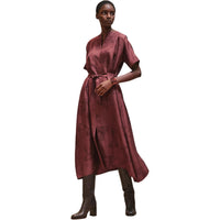 HERMES Short-Sleeved Dresses Women's Red